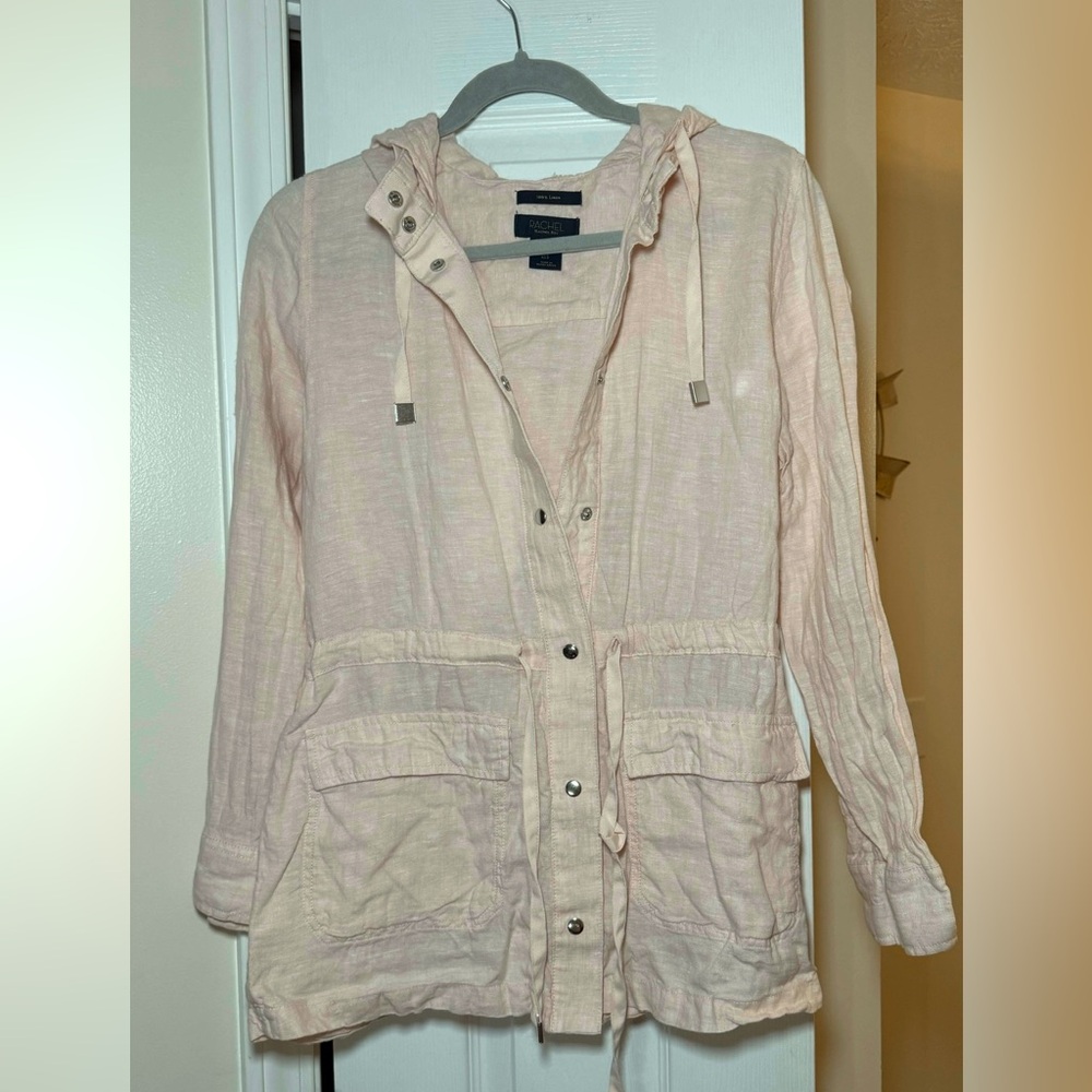 Rachel Roy Women’s 100% Linen Snap Button Light Weight Jacket- Size Small